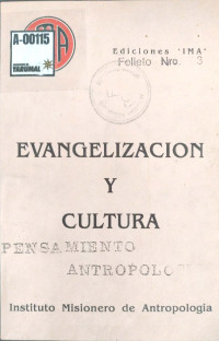 Evangelización y cultura : pensamiento antropológico