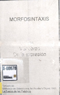 Morfosintaxis : las vertebras de la expresión