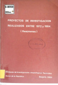 Proyectos de investigación realizados entre 1972 y 1984